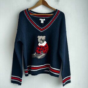 Cupcakes and Cashmere Bear Motif Super Soft Sweater L